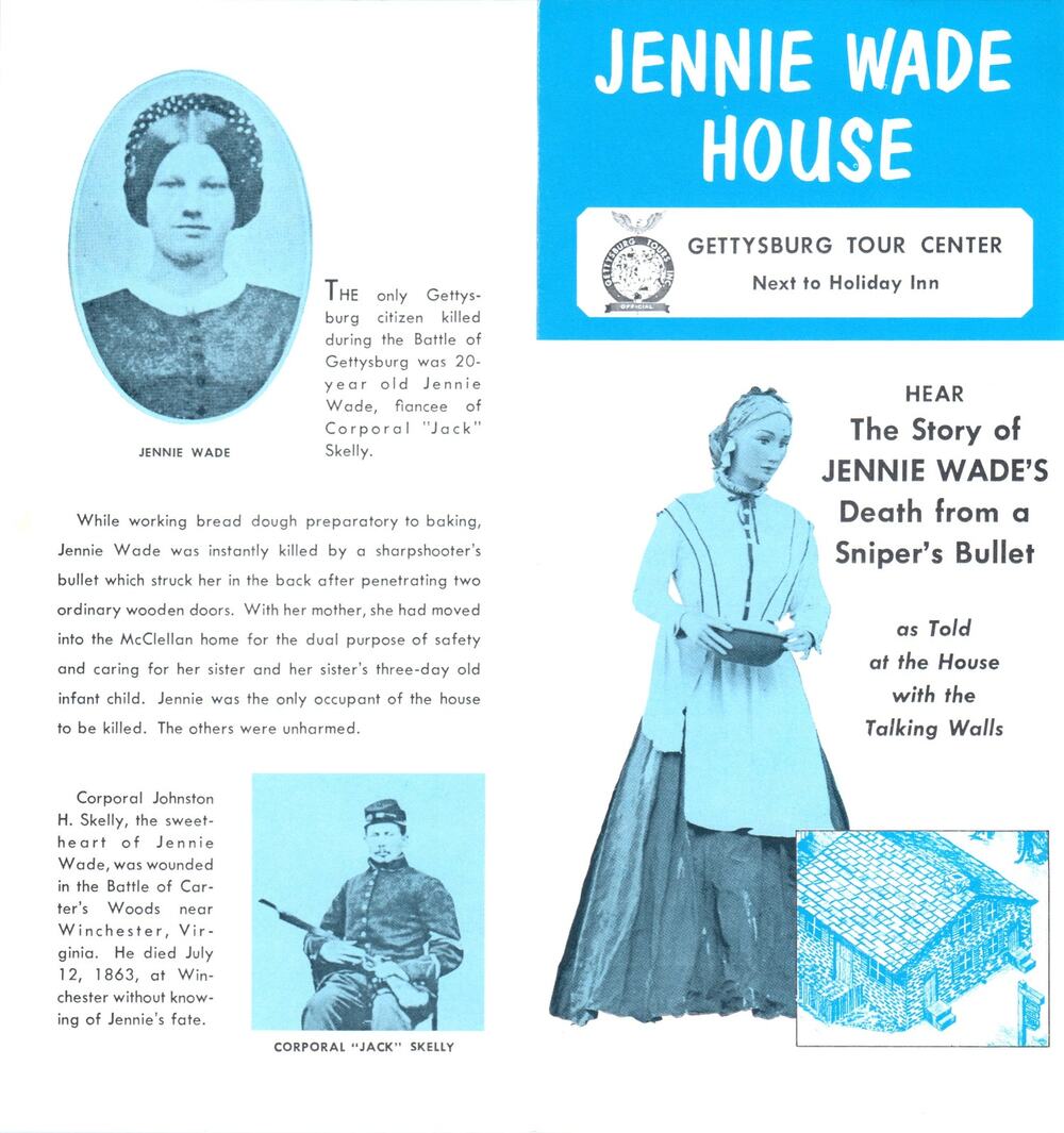 1970s Jennie Wade House Gettysburg PA Travel Brochure H5-4